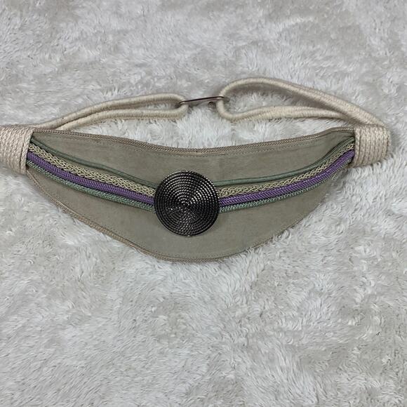 Vintage ione for coastlines suede and rope hook belt, med - Picture 2 of 9